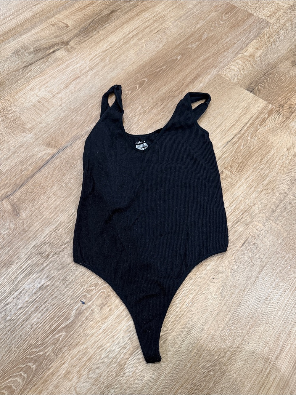 T.J.Maxx Black Ribbed Sleeveless Bodysuit